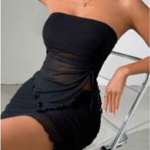 Elegant Black Strapless set